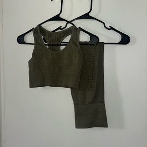 Olive Green Sports Bra & Legging Set